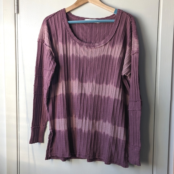 We The Free Pink Top Tie Dye Boho Casual Oversized Top - Picture 1 of 7